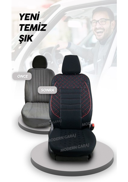 Skoda Forman, Felicia, Favorit, Octavia, Rapid, Fabia Uyumlu – Gofraj Desenli Spor Oto Koltuk Kılıfı Seti (Konfor Set Dahil) modelleri