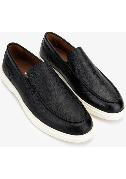 Erkek Hakiki Deri Siyah Floter Loafer Ayakkabı 233 5220 Erk Ayk Y25 Sıyah Fltr