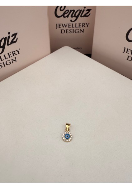14 Ayar Minimal Göz Charm