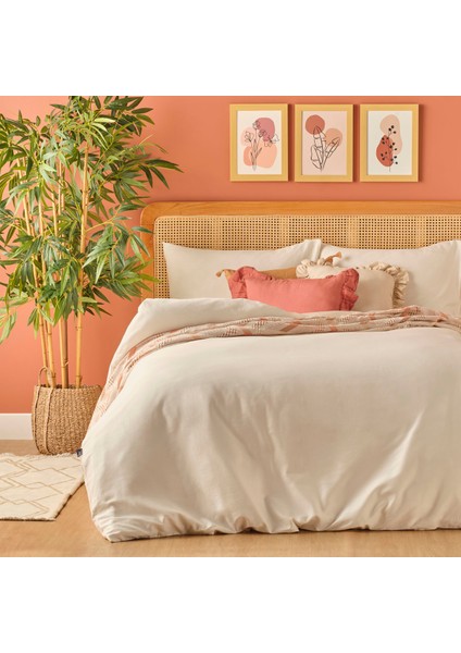 %100 Pamuk Saten Supreme Basic Super King Size Nevresim Seti Beyaz (260X240 Cm)