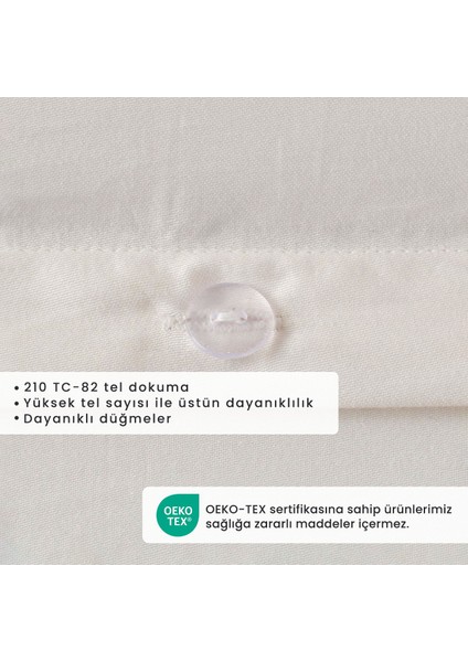%100 Pamuk Saten Supreme Basic Super King Size Nevresim Seti Beyaz (260X240 Cm)