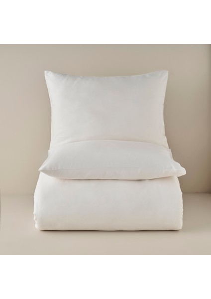 %100 Pamuk Saten Supreme Basic Super King Size Nevresim Seti Beyaz (260X240 Cm)