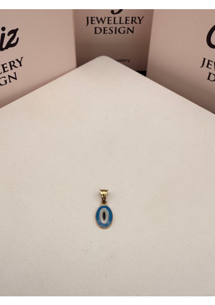 14 Ayar Elips Göz Charm