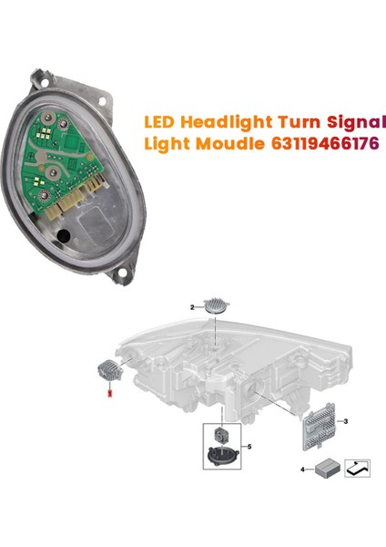 1 Çift Ön LED Far Dönüş Sinyal Lambası Modülü 63119466175 63119466176 Bmw X7 G07 2019-2022 Drl Işık Kaynağı Ab (Yurt Dışından)