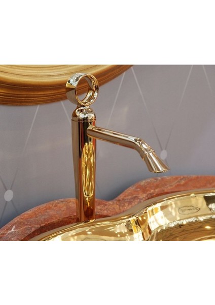 Italyan Webert Opera Yüksek Lavabo Bataryası - Altın - Sifon Kumandalı fiyatları