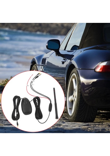 Anten Araba Araba Anteni Dab+Gps+Fm Anteni Aktif Güçlendirilmiş Çatı Montajı Su Geçirmez Toz Geçirmez Evrensel Oto Aksesuarları (Yurt Dışından)