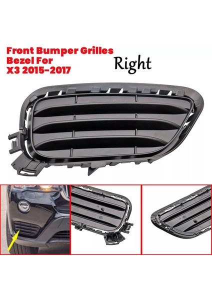 1 Çift Araba Ön Tampon Izgara Çerçevesi Bmw X3 2015-2017 51117347945/51117347946 Alt Izgara Trim Kapak Çerçevesi (Yurt Dışından)