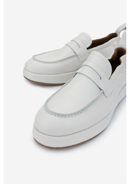 Erkek Hakiki Deri Kırık Beyaz Loafer Ayakkabı 325 13153 Erk Ayk Y25 Off Whıte modelleri