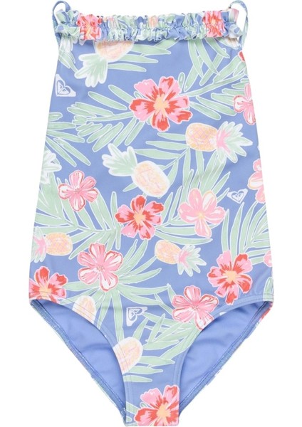 Tropical Story One Piece Kız Çocuk Mavi Mayo