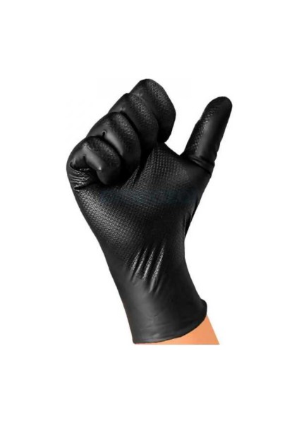 Gloves Elmas dokulu.Siyah Nitril Eldiven.kimyasal dayanımlı. Tek kullanimlik.Paketi 50 Li