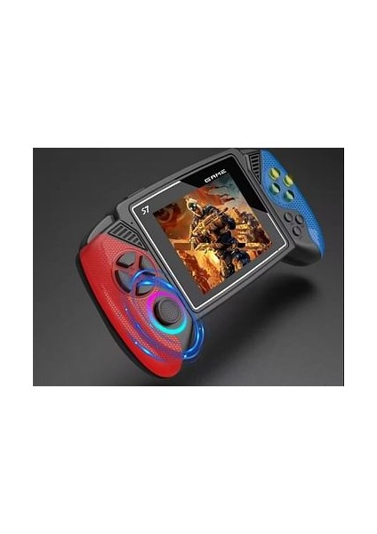 S7 600+ Retro Oyunlu Tv Bağlanabilir Oyun Konsolu 2 Kol Oynanabilir El Atarisi Amoled 4.3 Ekranlı 1020 Mah Batarya ile Oyun Konsolu Atari