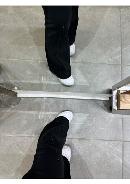 İspanyol Paça Taş İşlemeli siyah Pantolon 4000 fiyatları