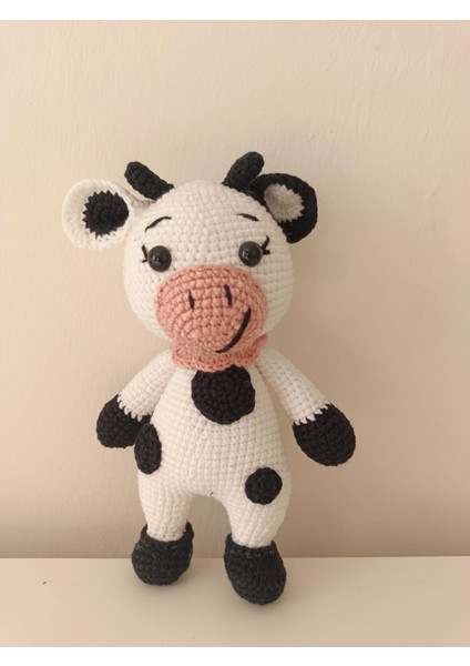 Amigurumi Sevimli Inek Dişlik Çıngırak Oyun Arkadaşım