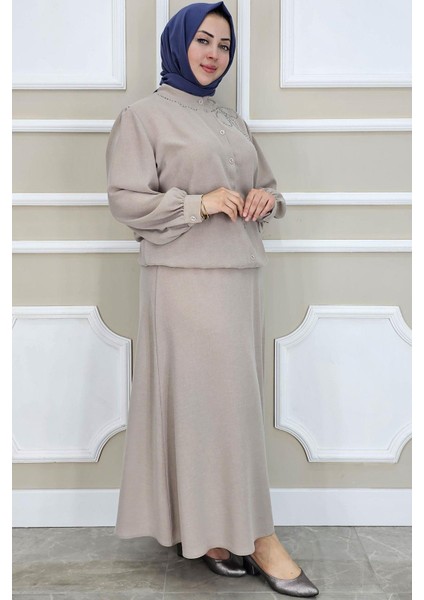 Kadın Taş Detaylı Tesettür Takım