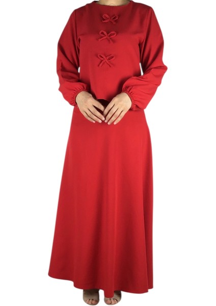 Kadın Spor Önden Kurdela Modelli Kolağzı Lastikli Etek Yandan Fermuarlı Etek Mevlana Model Ikili Takım