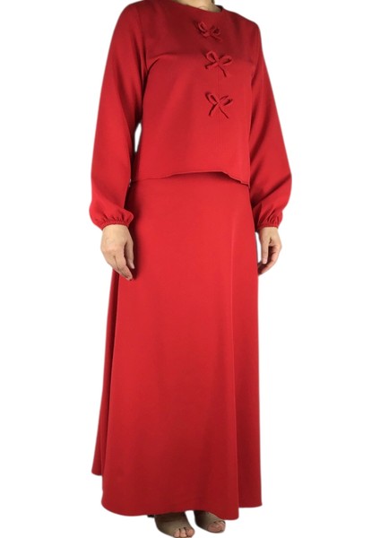 Kadın Spor Önden Kurdela Modelli Kolağzı Lastikli Etek Yandan Fermuarlı Etek Mevlana Model Ikili Takım modelleri