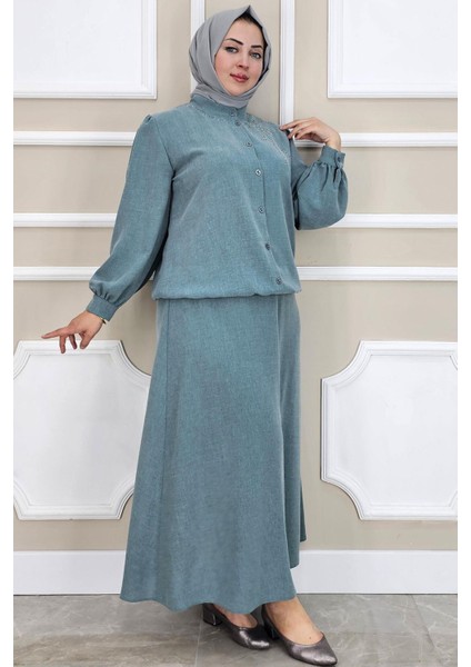 Kadın Taş Detaylı Tesettür Takım