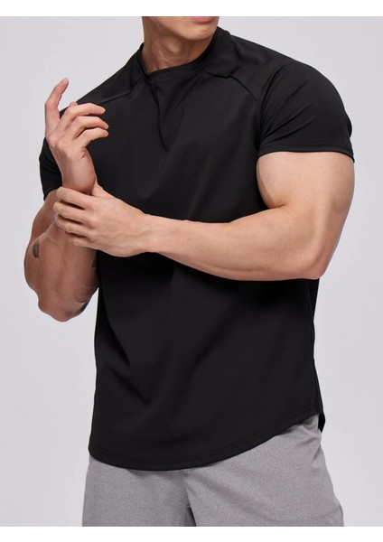 Erkek Spor Tişört Running Sports Gym Reglan Oval Kesim Penye T-Shirt Ovalt-Shirt fiyatları