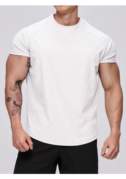 Erkek Spor Tişört Running Sports Gym Reglan Oval Kesim Penye T-Shirt Ovalt-Shirt modelleri