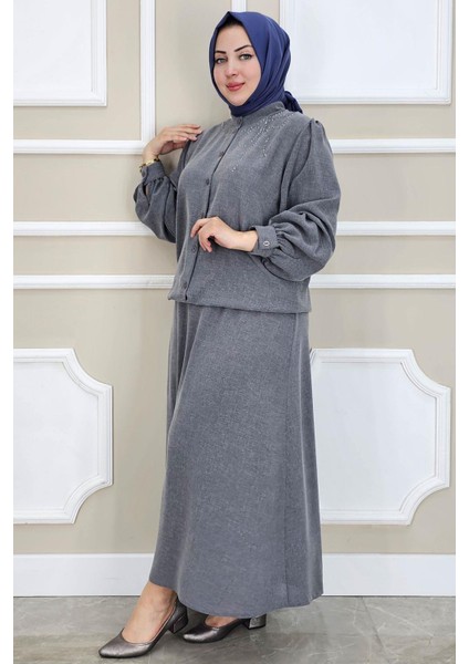 Kadın Taş Detaylı Tesettür Takım fiyatları