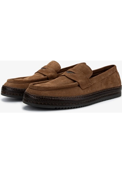 Erkek Hakiki Deri Tütün Süet Loafer Ayakkabı 537 3710 Erk Ayk Y25 Tutun Suet fırsatları