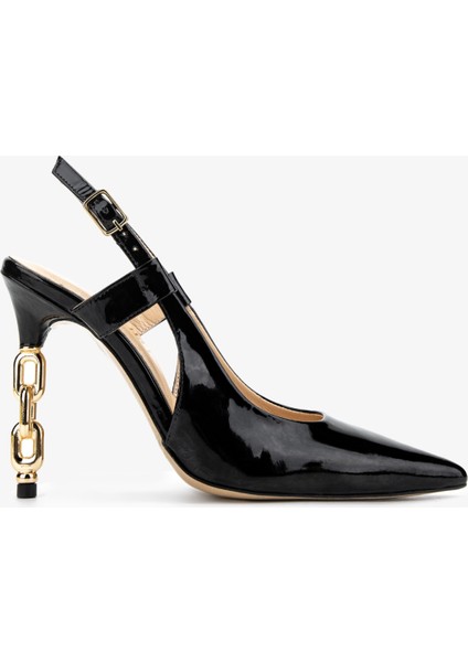 Kadın Siyah Rugan Topuklu Ayakkabı 594 6099 Bn Ayk Y15 Sıyah Rgn