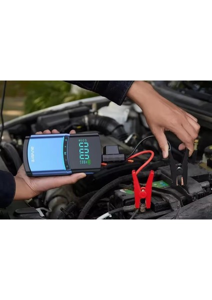 Akü Takviye Cihazı Marş Moturu Start 8000MAH 14.8V, 150PSİ Lastik Şişirme Pompası, Powerbank