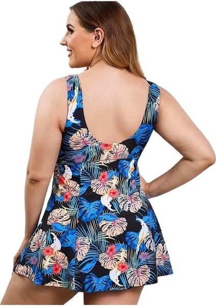 Yaz Yeni Büyük Boy Çiçek Desenli Muhafazakar Etek Bölünmüş Yüksek Bel Bikini Kadın Boyutu: 4xl Göğüs 108CM (Yurt Dışından) fiyatları