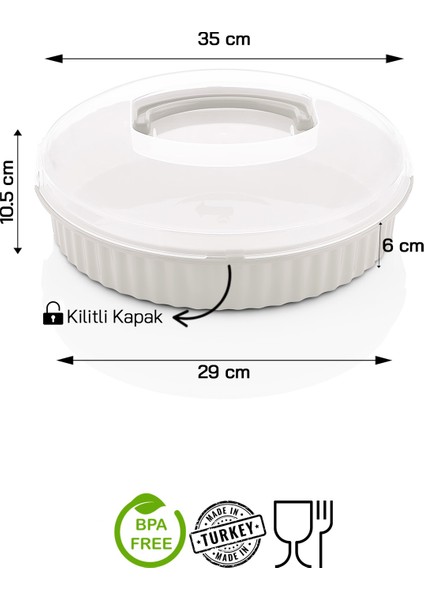 Pasta Kek Börek Taşıma Kabı Çok Amaçlı Saklama Kutusu