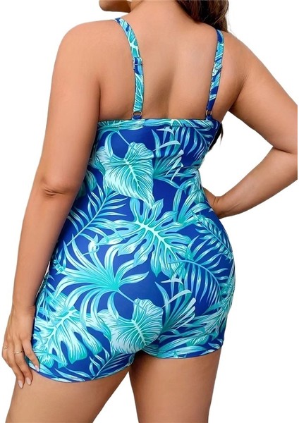 Yaz Büyük Beden Kadın Mayo Baskılı Boxer Tek Parça Mayo Beden: 4xl (Yurt Dışından) fiyatları