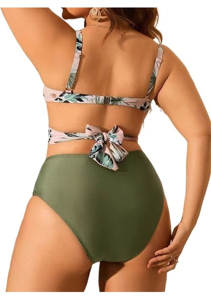 Yaz Yeni Baskılı Kadın Iki Parçalı Fiyonk Büyük Beden Mayo Beden: 2xl (Yurt Dışından) fiyatları