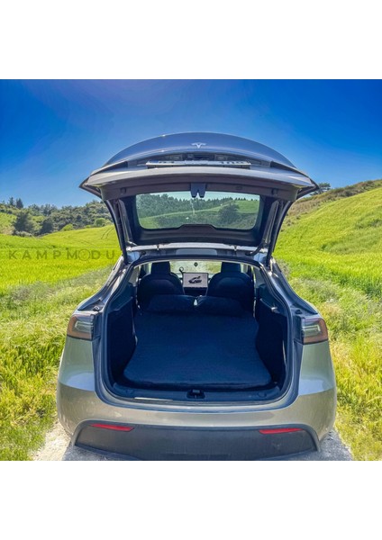 Kampmodu Tesla Model Y Uyumlu Kamp Yatağı – 5 cm Sünger, Katlanabilir, Yastıklı, Çantalı – Comfort