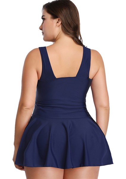 Yaz Mavi Büyük Beden Mayo Kadın Bölünmüş Muhafazakar Baskılı Etek Kadın Mayo Boxer Şort (Yurt Dışından) fiyatları