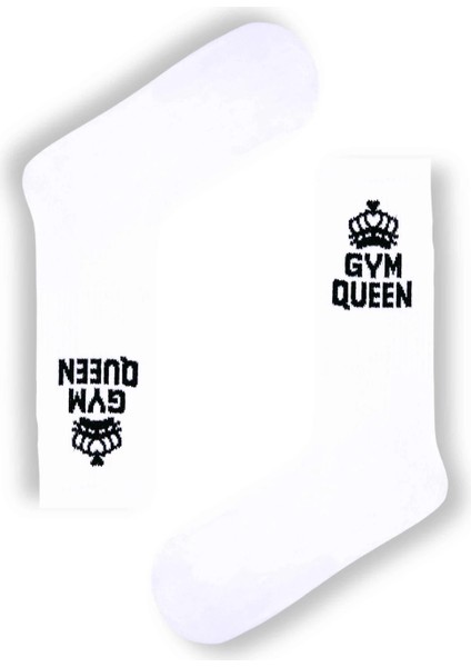 Gym Queen Yazılı Tenis Spor Çorap