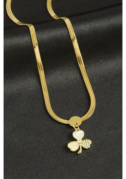 Yonca Sedef Lüks Çelik Kolye