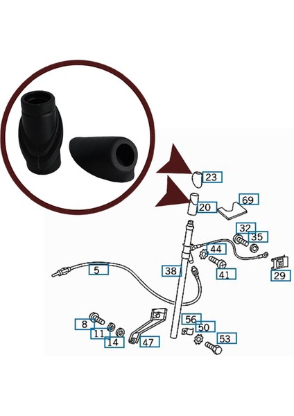 Mercedes E Class W124 A124 C124 A1248270898 İçin Radyo Anteni Tamir Kauçuk Conta Alt Üst Parçası modelleri