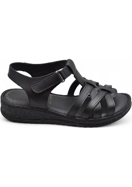 8152 Tam Ortopedik Hakiki Deri Kadın Sandalet Deri Sandalet Ivazn modelleri
