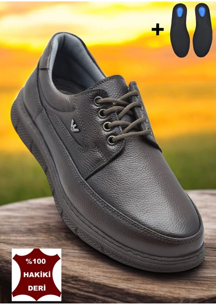 TAB202 Topuk Jelli Ortopedik Taban Hakiki Deri Erkek Ayakkabı Poli Hafif Taban