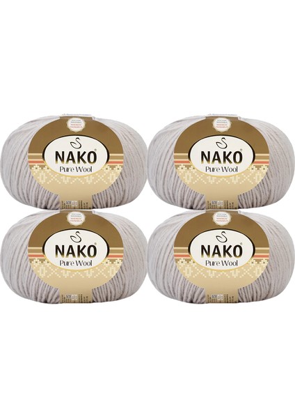 Pure Wool Yün Örgü Ipliği 4’lü Paket – 100G x 4 – 220M – Doğal Yün Iplik – Hırka, Kazak, Şal ve Kışlık Aksesuarlar Için