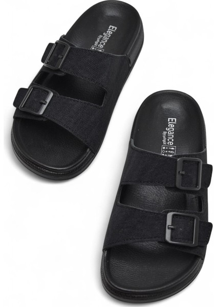 380 Rahat Ortopedik Taban Günlük Kadın Terlik Çift Toka Kadın Terlik Sim Detaylı