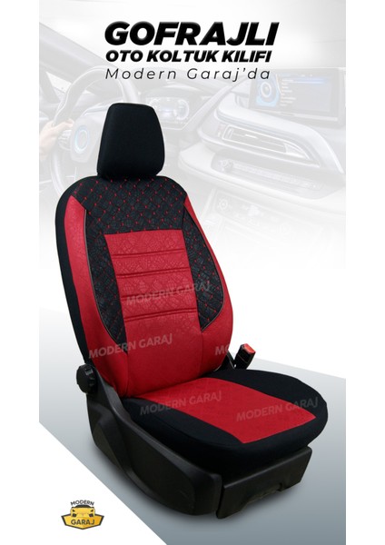 Suzuki Maruti, Swift Uyumlu – Gofraj Desenli Spor Oto Koltuk Kılıfı Seti (Konfor Set Dahil)
