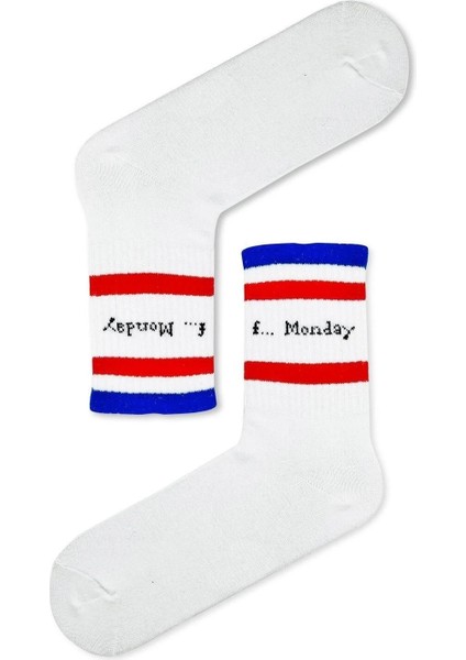 F.ck Monday Yazılı Tenis Spor Çorap
