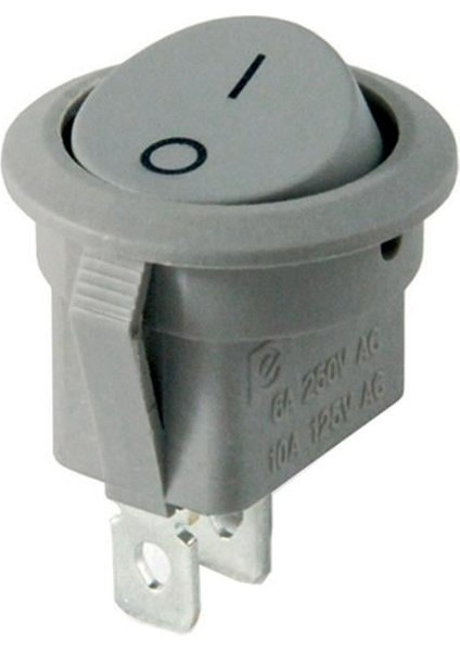 IC-133B Gri 2 Pinli Işıksız Yuvarlak Açma-Kapama Anahtarı