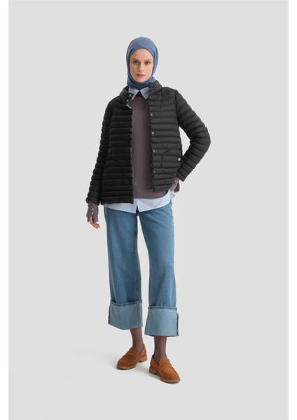 Ince Kapitone Mont 24KD7524 Siyah modelleri