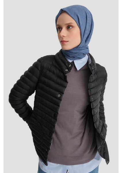 Ince Kapitone Mont 24KD7524 Siyah fırsatları