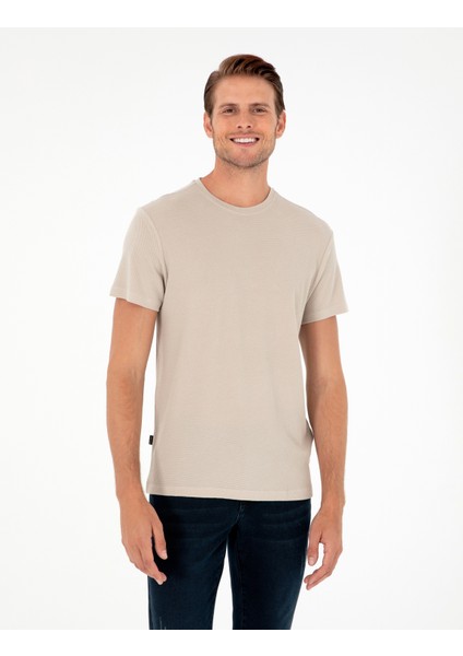 Erkek Taş Slim Fit Basic Tişört 50280967-VR049