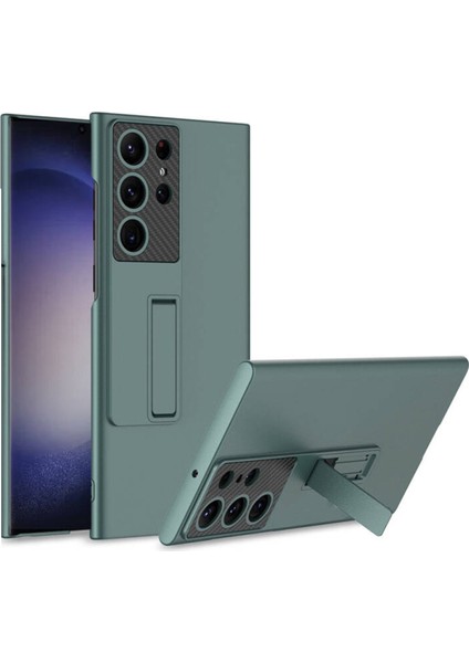 Samsung Galaxy S25 Ultra ile Uyumlu Standlı Sert Plastik Mat Kılıf - AL3566