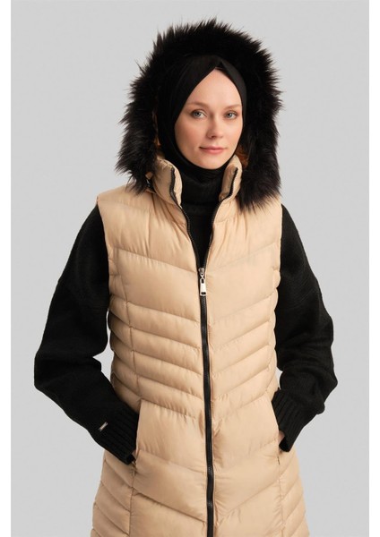 Kapitone Mont 23KD8305 Bej