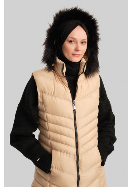 Kapitone Mont 23KD8305 Bej
