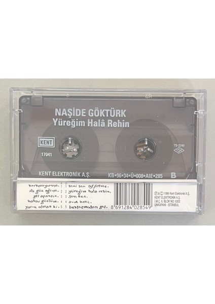 Naşide Göktürk Yüreğim Hala Rehin Kaset (Orjnal Dönem Baskı Kaset)